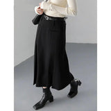 Elegant High Waist Pleated A-Line Skirt