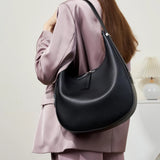 Bolso bandolera de piel suave de lujo: bolso Moon de gran capacidad para mujer