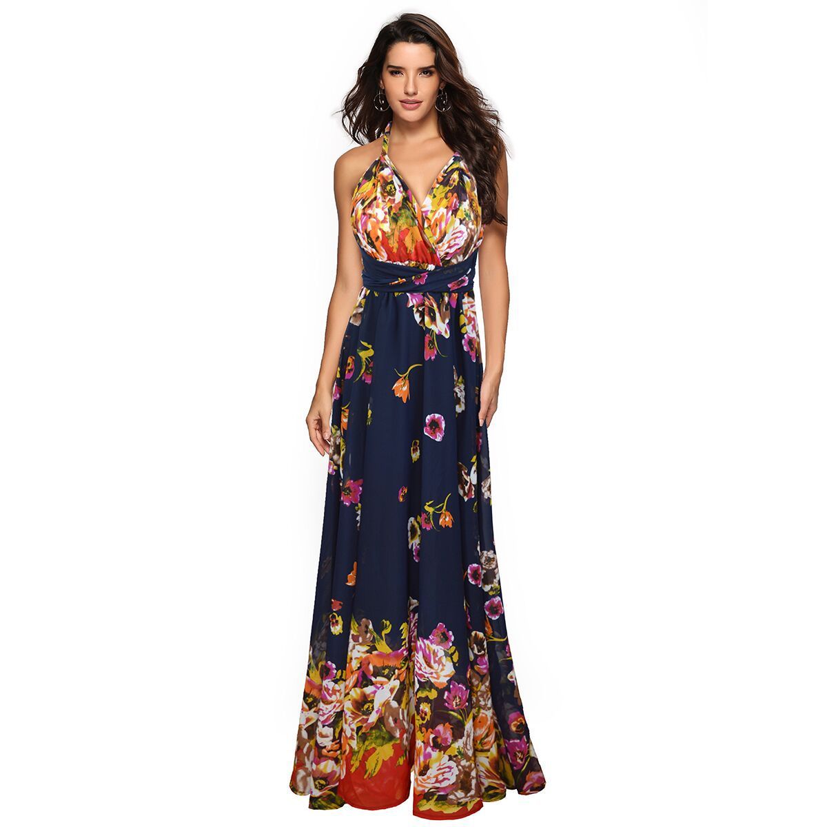 Women's Printed Multiple Wear Chiffon Dress