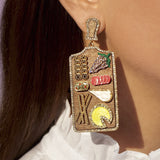 Earrings Fashion Creative Personality Fruit Pizza Luncheon Meat Platter - Dazpy