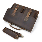 Men's Fashion Personality Leather Retro Portable Briefcase - Dazpy