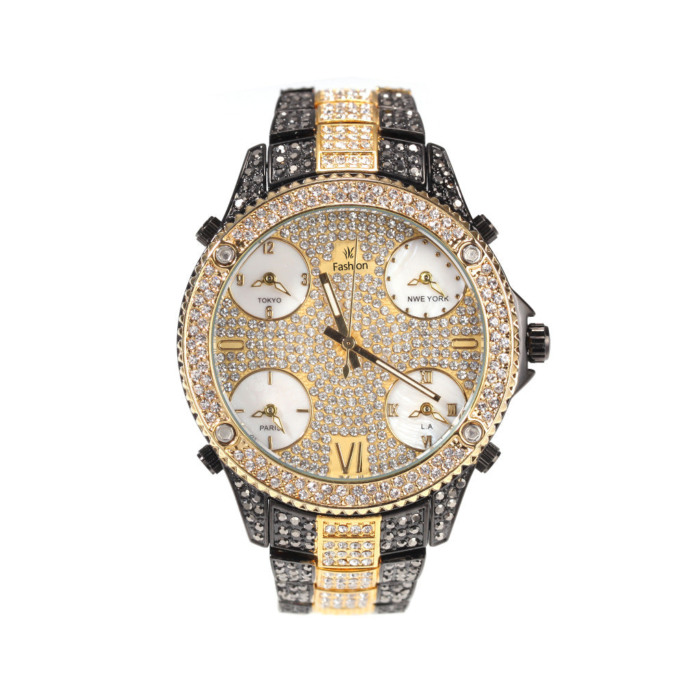 New Full Diamond Large Dial Hip-hop Men's Watches - Dazpy