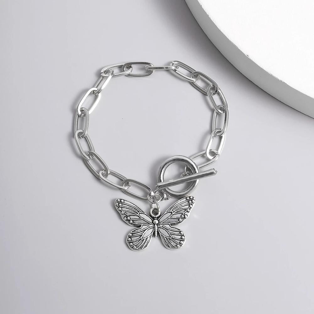 Butterfly Pendant Chain Bracelet