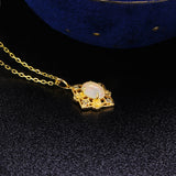 Original Bead Edged Hollow Diamond Pendant Egg Shaped Necklace - Dazpy