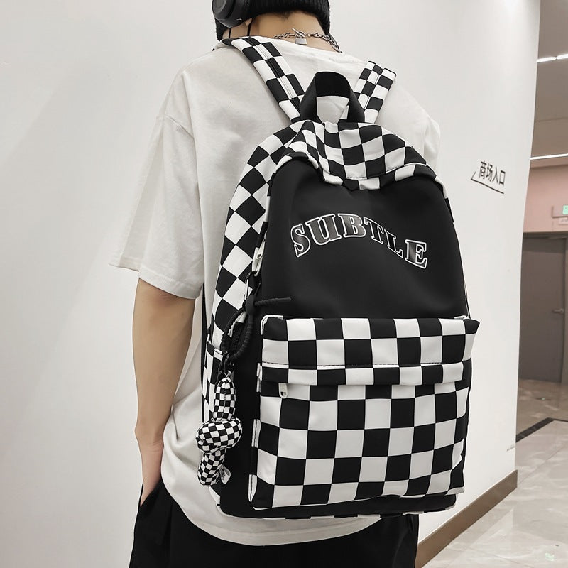 Ins Trendy Cool Plaid Studentenrucksack