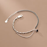 Silver Bracelet Femininity Simple Row Diamond Asymmetry - Dazpy