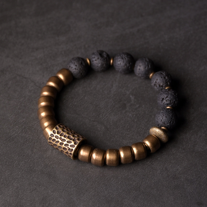 Men And Women Fashion Punk Rock Volcanic Stone Bracelet - Dazpy