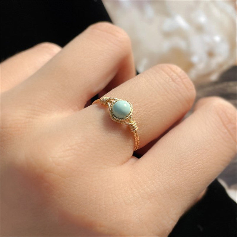 Fashion Natural Turquoise Handmade Ring - Dazpy