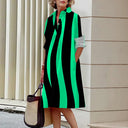 Women's Digital-Print Stretch A-Line Midi Dress