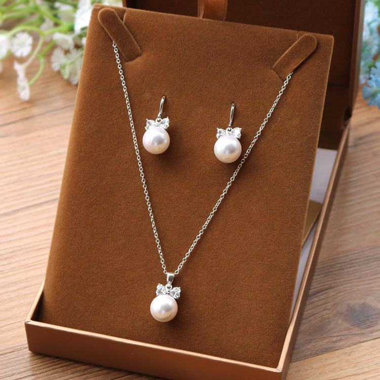 Women's New Zircon Necklace Earrings - Dazpy