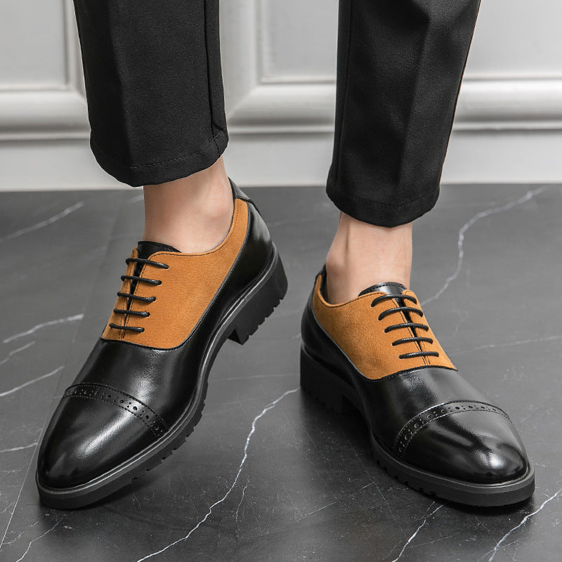 Mocasines formales de cuero estilo brogue de lujo para hombre