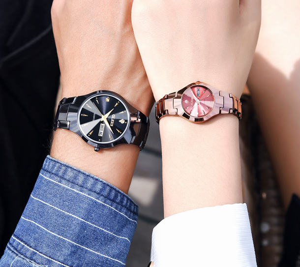 Tungsten Steel Quartz Watch Waterproof Luminous Ladies - Dazpy