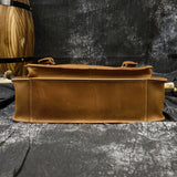 Men's Leather Messenger Bag A4 Flap Vintage Shoulder Briefcase - Dazpy