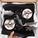 Botines de mujer con cordones en material sintético estampado