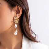 Korean Fashion Irregular Petal Flower Drop Earrings