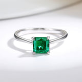 S925 Sterling Silver Fat Square Diamond Ring - Dazpy