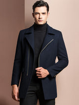 Men's Medium Long Woolen Coat