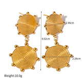 Luxury Temperament Disc Textured Threaded Earring