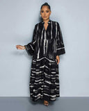 Geometric-Print Loose-Waist Pullover Dress