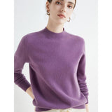 Luxurious Merino Wool Mock-Neck Pullover for Women