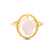 White Lip Shell Crystal Double Layer Stone Ring - Dazpy