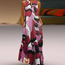 Women's Printed Sleeveless Long Pocket Dress