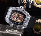 Dunhuang Popular Men's Business Watch Ghost Punk Diamond Transparent Case - Dazpy