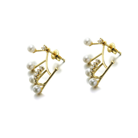 Natural Pearl Earrings Fashion OL Simple - Dazpy