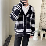 Gestreifter Strickjacke Mantel Retro Männer