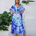 Salida de playa larga para mujer, degradado azul
