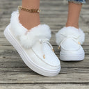 Zapatos de invierno sin cordones y tacón bajo para mujer