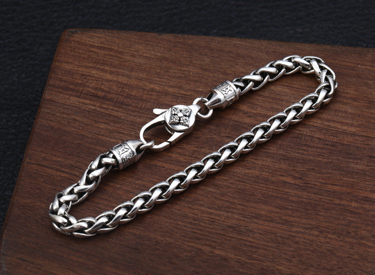 S925 Sterling Silver Six-character Shingen Bracelet - Dazpy