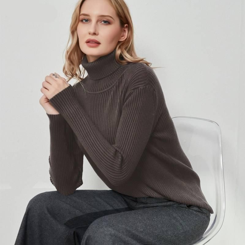 Rollkragenpullover mit langen Ärmeln für Damen