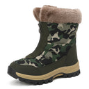 Botas de media pantorrilla para mujer con cremallera frontal y forro polar