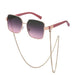 Oversized Square Sunglasses with Chain