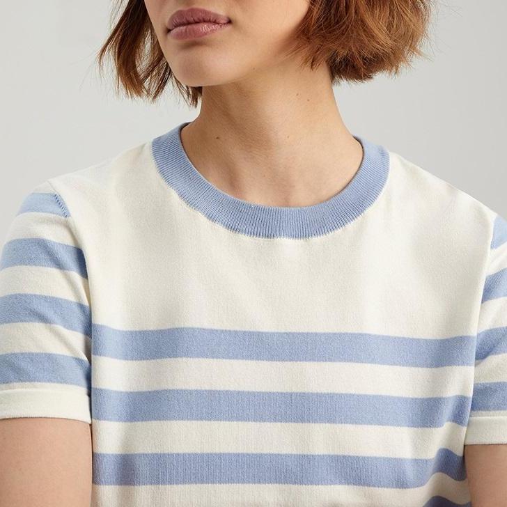 Elegant Striped Knit T-Shirt