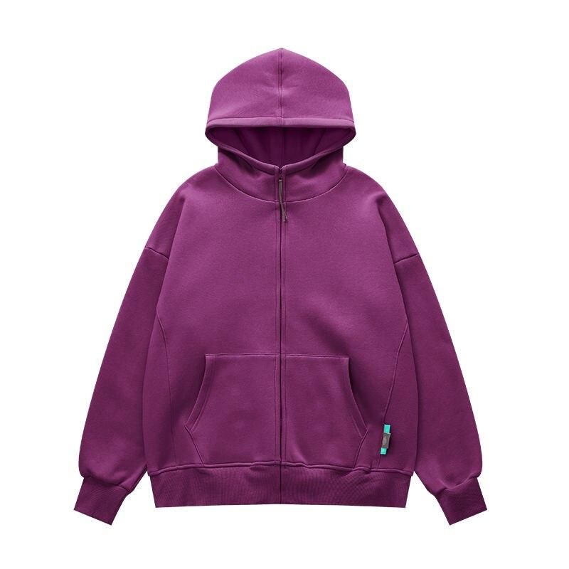 Unisex Fleece Lined Oversized Zip Up Hoodie