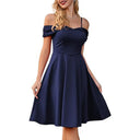 Vestido midi retro de tirantes finos para mujer