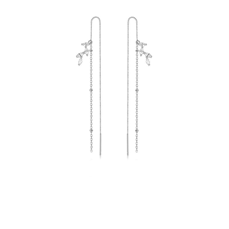 Long Tassel Earrings With Niche Design And Temperament In Sterling Silver For Women - Dazpy