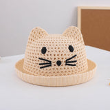 Sombrero de paja de verano para bebé con lindas orejas de gato