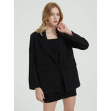 Elegante abrigo blazer negro para mujer