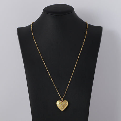 Love Inlaid Small Diamond Long Necklace Female - Dazpy