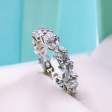 Diamond Ring Silver Plated Small Diamonds - Dazpy