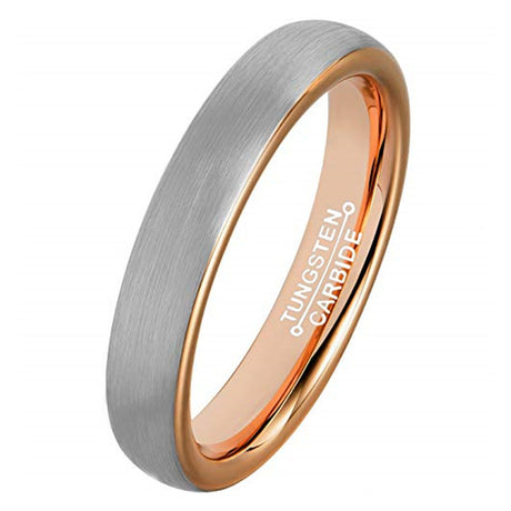 Curved Rose Gold Matte Finish Women's Ring - Dazpy