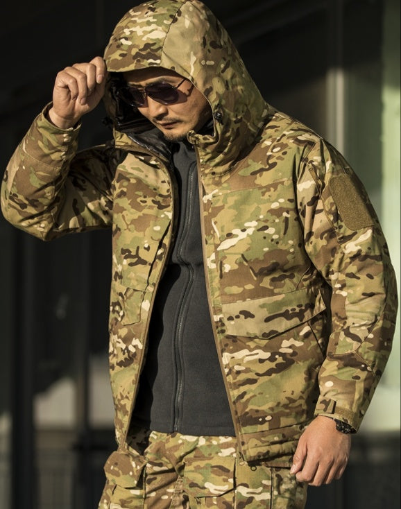 Herren-Baumwolljacke mit warmer und reflektierender Taktik im Winter