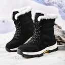 Botas de invierno de caña alta de piel de oveja y piel de vaca