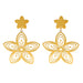 Gold Plated Stainless Steel Flower Drop Earrings