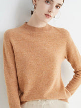 Luxurious Merino Wool Mock-Neck Pullover for Women