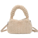 Plush Faux Fur Hobo Handbag