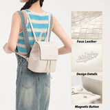 Versatile Summer Travel Leisure White Knitted Backpack